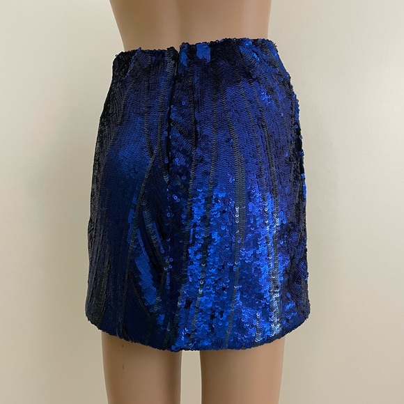NWT Bebe blue & black sequin skirt size 2 - Picture 10 of 16